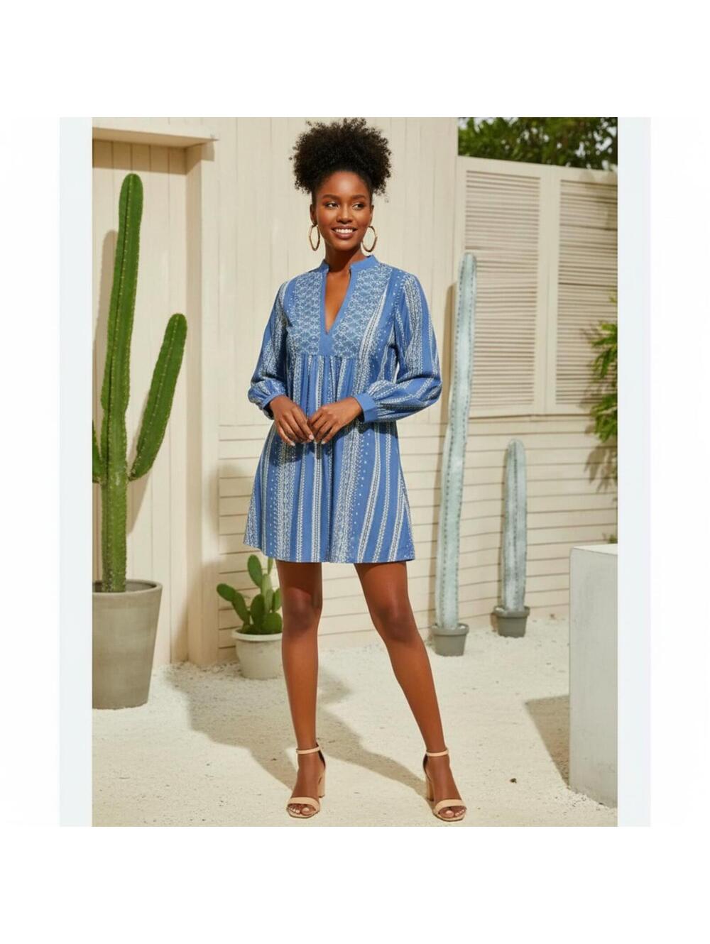 Zara Women Embroidered mini dress sz S oversized
